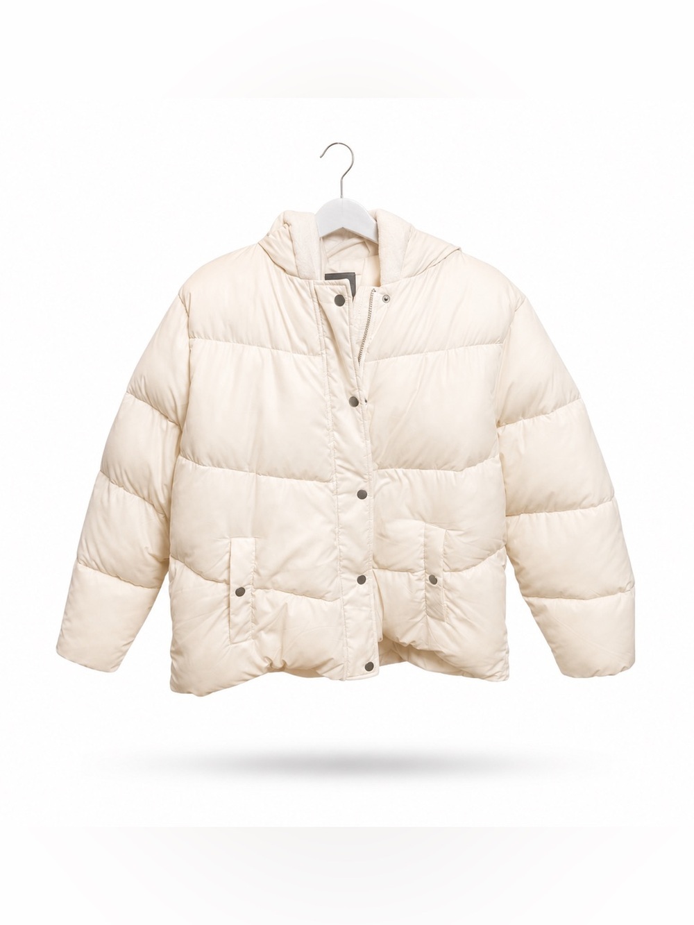 Hudson Women’s White Puffer Jacket Size XL Insulated Full Zip Winter Coat